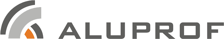 Aluprof Logo – offizieller Partner von Elsfen für Aluminium-Fenster, Türen und Fassadensysteme.