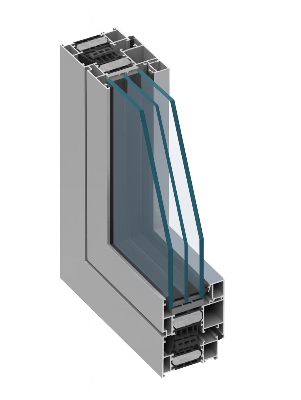 MB-86N SI Aluminium-Fensterprofil mit Dreifachverglasung und thermischer Trennung