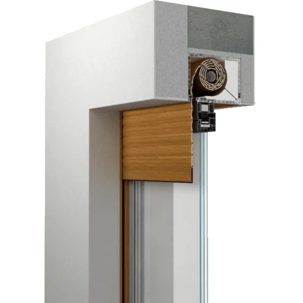 Aufsatz-Rollladen Querschnitt: Unsichtbarer Kasten für Neubau und Fenstertausch in Langenfeld