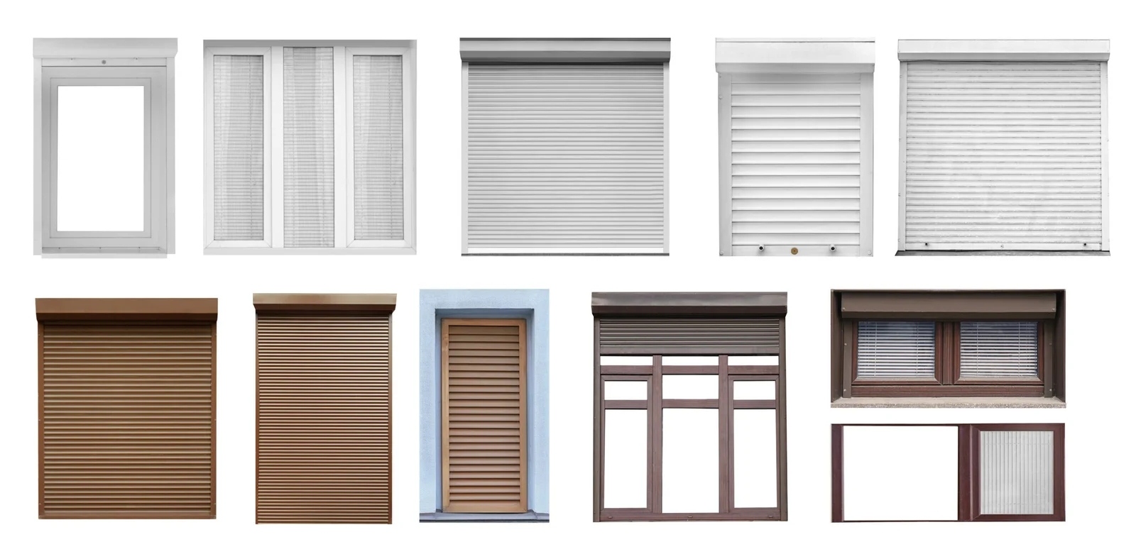 Verschiedene Rolladen- und Fenstermodelle in verschiedenen Farben von Elsfen für Kunden in Köln, Leverkusen, Langenfeld und Bergisch Gladbach