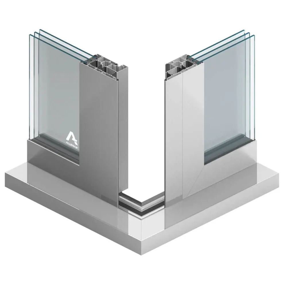 Aluprof MB-77HS Hebeschiebetür 90-Grad-Ecklösung geöffnet mit Panoramablick