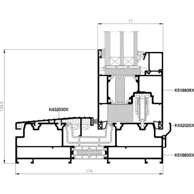 MB-77HS HI Technische Zeichnung Maßblatt – Profilabmessungen und Toleranzen