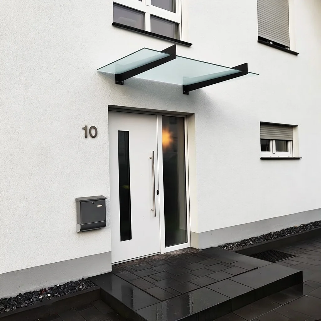Glasvordach Milchglas Wandhalter Minimalistisch Leichlingen – Elsfen Bauelemente