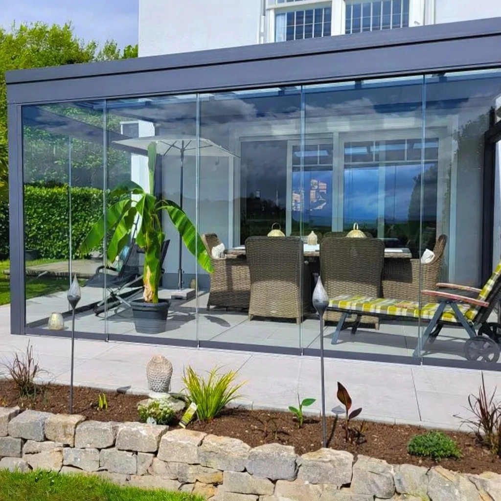 Kaltwintergarten Glasschiebewände Aluminium Langenfeld – Elsfen Bauelemente