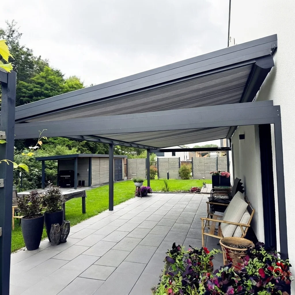 Terrassenüberdachung Schiebedach Anthrazit Terrasse Köln – Elsfen Bauelemente