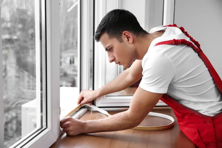 Monteur wechselt die Fensterdichtung an einem Kunststofffenster – Fensterservice und Fenstertausch in Solingen