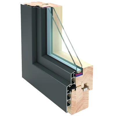 Holz-Alu-Fenster Gemini Classic – Profilschnitt