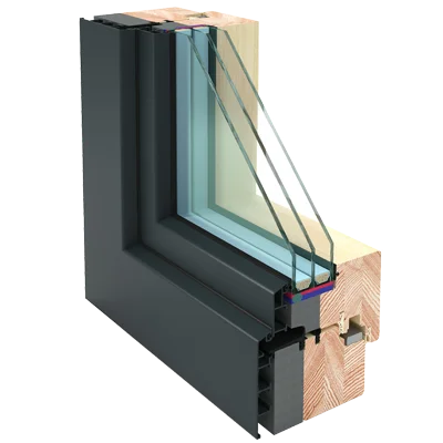 Holz-Alu-Fenster Gemini Passiv – Profilschnitt